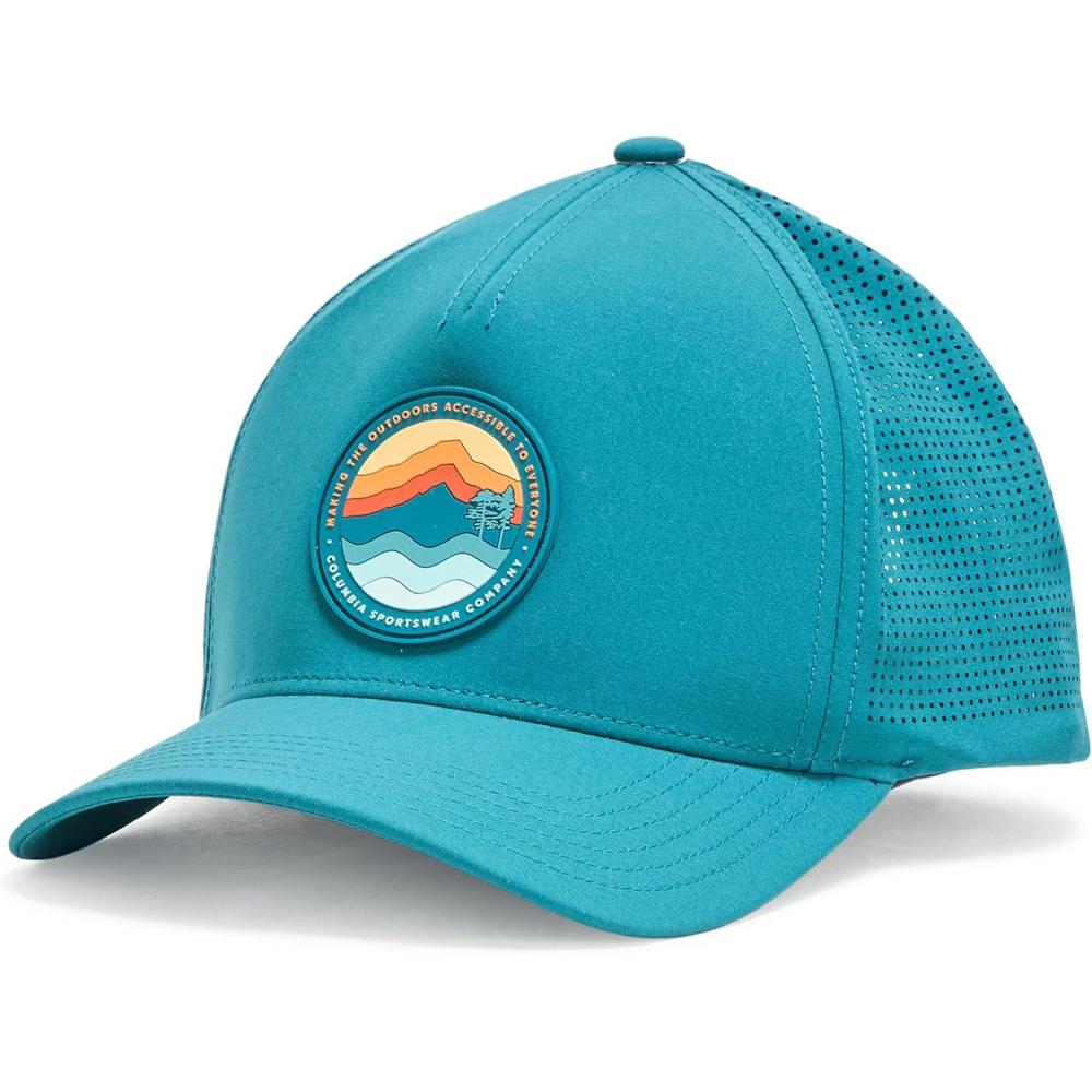imageColumbia UnisexAdult Mountaincap 3D Stretch Snap BackRiver BlueCircular Linescape