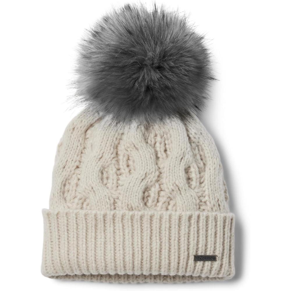 imageColumbia Womens Boundless Days Cable Knit Pom BeanieDark Stone