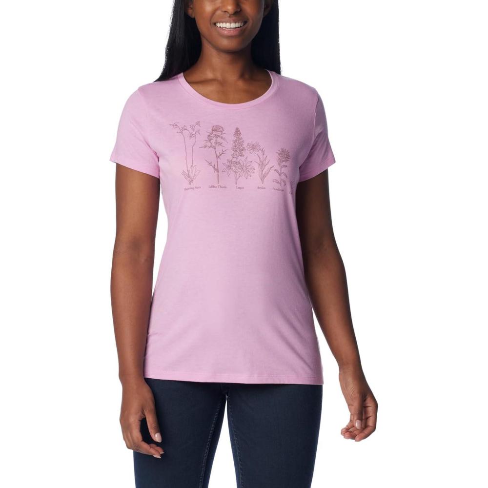 imageColumbia Womens Daisy Days Short Sleeve Graphic TeeCosmos HeatherFloral Friends