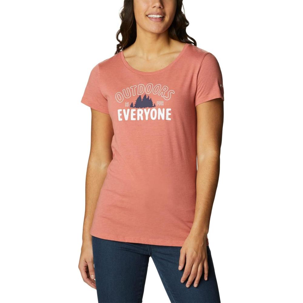 imageColumbia Womens Daisy Days Short Sleeve Graphic TeeDark Coral HeatherSeek Outdoors