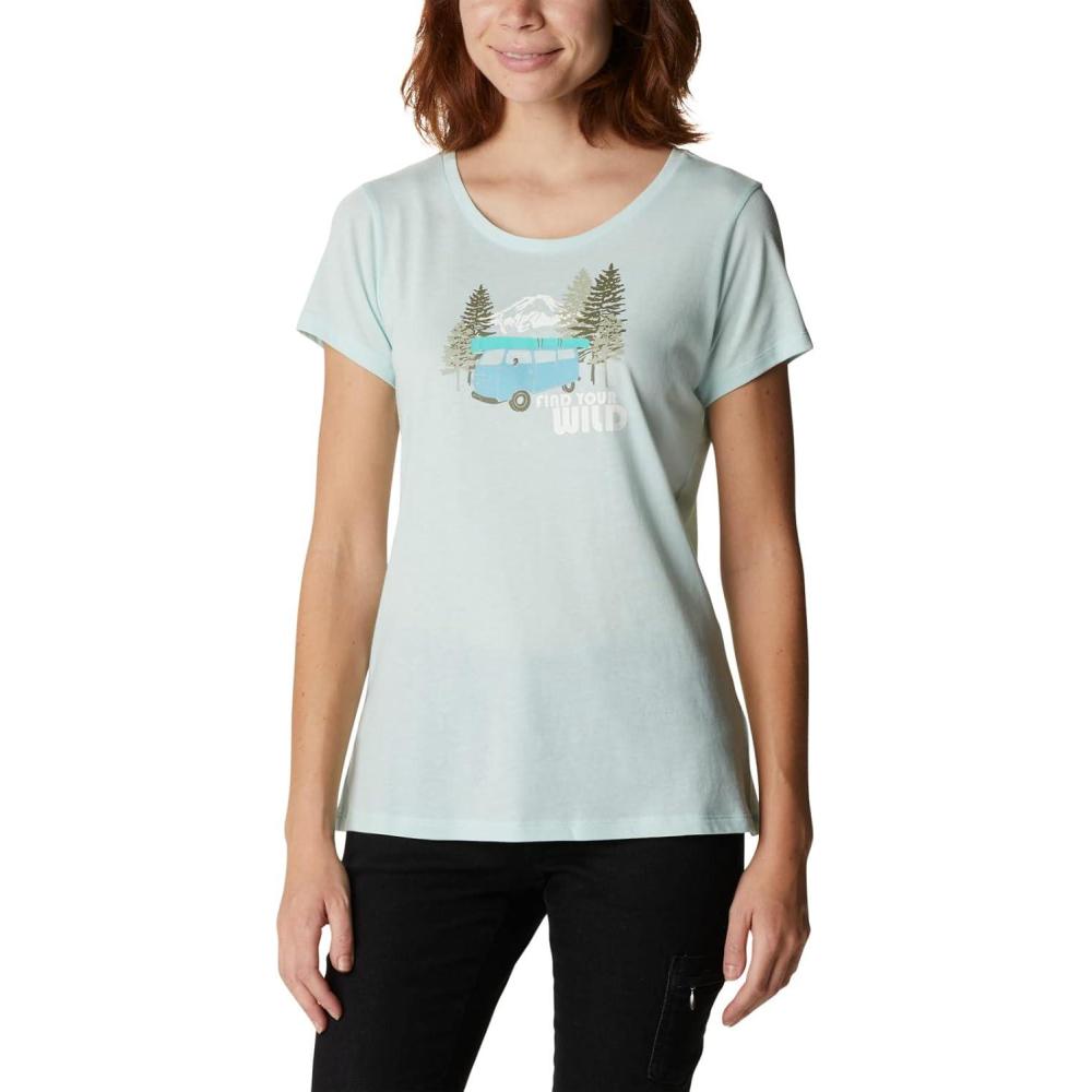imageColumbia Womens Daisy Days Short Sleeve Graphic TeeIcy Morn HeatherVan Life