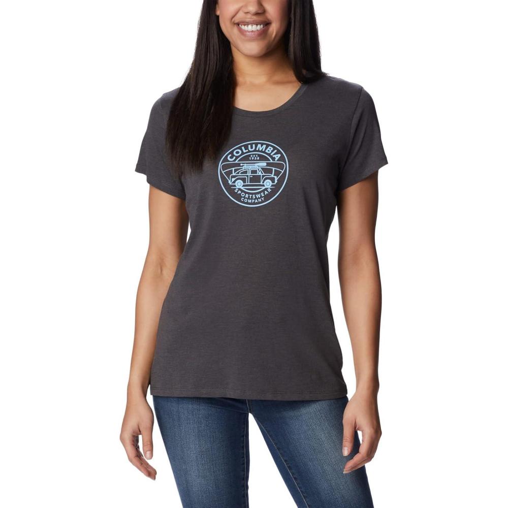 imageColumbia Womens Daisy Days Short Sleeve Graphic TeeShark HeatherBugventure Graphic