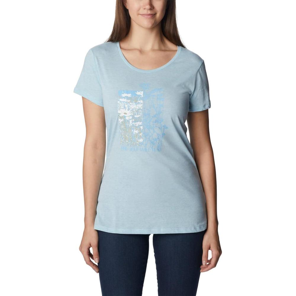 imageColumbia Womens Daisy Days Short Sleeve Graphic TeeSpring Blue HeatherFind Your Wild Graphic