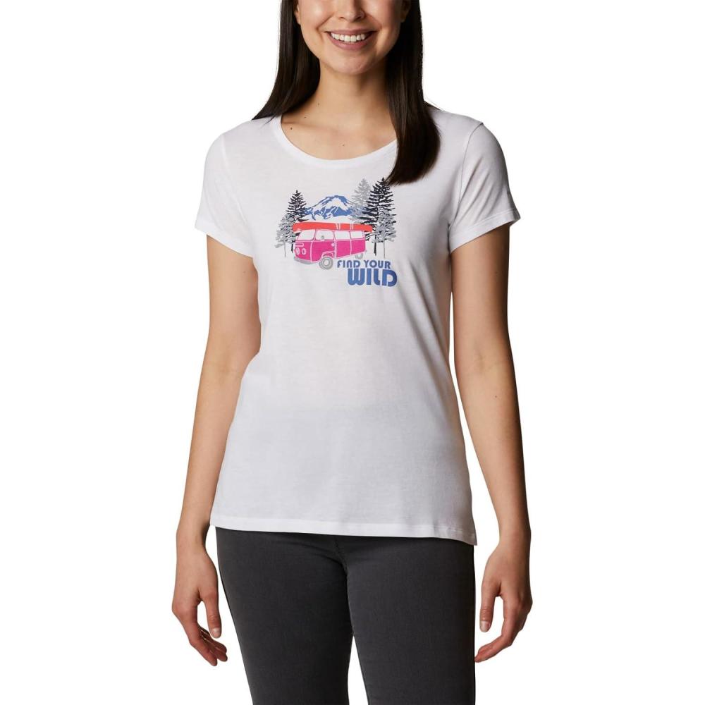 imageColumbia Womens Daisy Days Short Sleeve Graphic TeeWhiteVan Life