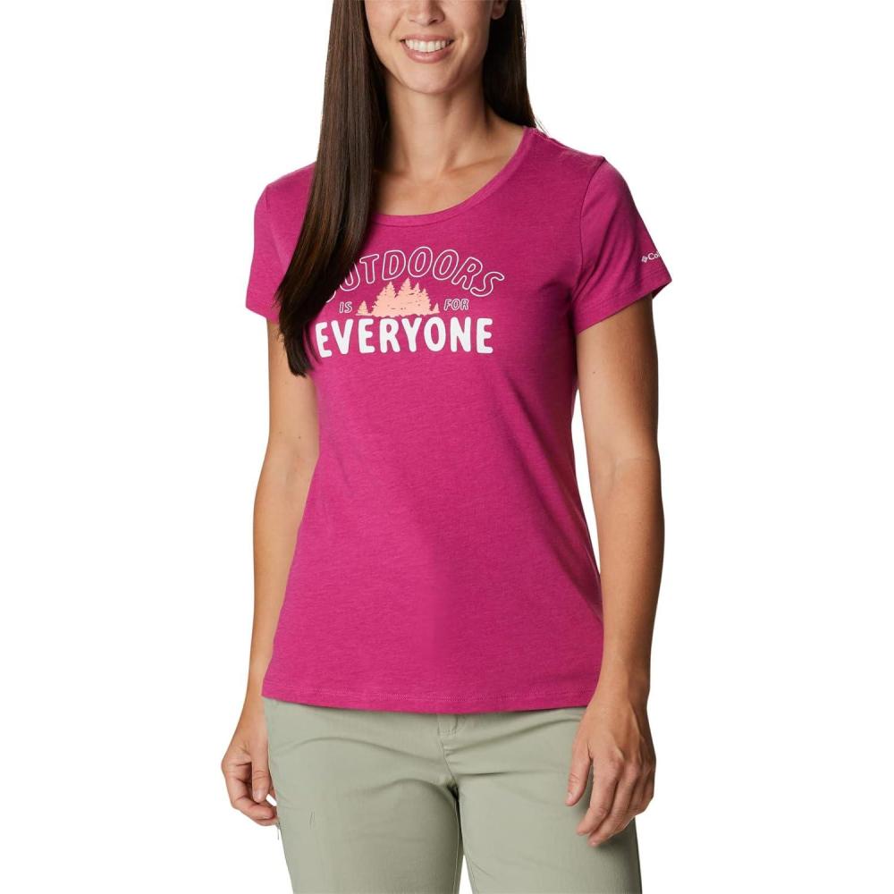imageColumbia Womens Daisy Days Short Sleeve Graphic TeeWild Fuchsia HeatherSeek Outdoors