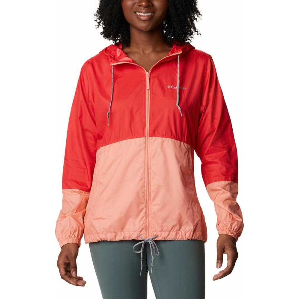 imageColumbia womens Flash Forward WindbreakerWindbreakerRed HibiscusCoral Reef