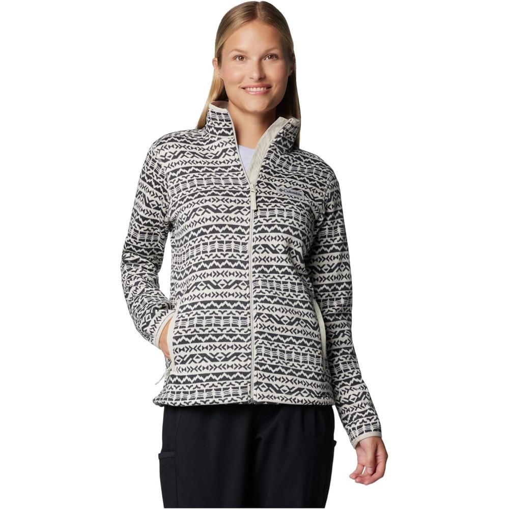 imageColumbia womens Sweater Weather Print Full ZipDark Stone Madras Tonal
