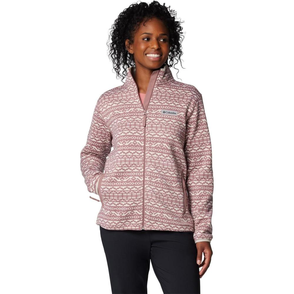 imageColumbia womens Sweater Weather Print Full ZipFig Madras Tonal