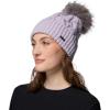 Columbia Womens Boundless Days Cable Knit Pom Beanie(Lavender Pearl)