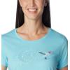 Columbia Womens Daisy Days Short Sleeve Graphic Tee(Aquamarine Heather/Fancy Flyer)