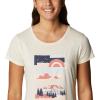 Columbia Womens Daisy Days Short Sleeve Graphic Tee(Chalk/Scenic Collage)