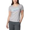Columbia Womens Daisy Days Short Sleeve Graphic Tee(Columbia Grey Heather/Simply Scripted)