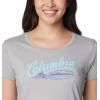 Columbia Womens Daisy Days Short Sleeve Graphic Tee(Columbia Grey Heather/Simply Scripted)