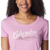Columbia Womens Daisy Days Short Sleeve Graphic Tee(Cosmos Heather/Simply Scripted)