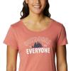 Columbia Womens Daisy Days Short Sleeve Graphic Tee(Dark Coral Heather/Seek Outdoors)