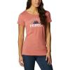 Columbia Womens Daisy Days Short Sleeve Graphic Tee(Dark Coral Heather/Seek Outdoors)