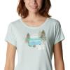 Columbia Womens Daisy Days Short Sleeve Graphic Tee(Icy Morn Heather/Van Life)