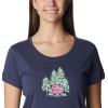 Columbia Womens Daisy Days Short Sleeve Graphic Tee(Nocturnal Heather/Best Site Graphic)