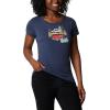 Columbia Womens Daisy Days Short Sleeve Graphic Tee(Nocturnal Heather/Van Life)