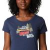 Columbia Womens Daisy Days Short Sleeve Graphic Tee(Nocturnal Heather/Van Life)