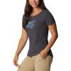 Columbia Womens Daisy Days Short Sleeve Graphic Tee(Shark Heather/Bugventure Graphic)