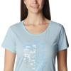 Columbia Womens Daisy Days Short Sleeve Graphic Tee(Spring Blue Heather/Find Your Wild Graphic)