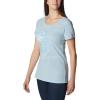 Columbia Womens Daisy Days Short Sleeve Graphic Tee(Spring Blue Heather/Find Your Wild Graphic)