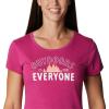 Columbia Womens Daisy Days Short Sleeve Graphic Tee(Wild Fuchsia Heather/Seek Outdoors)