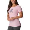 Columbia Womens Daisy Days Short Sleeve Graphic Tee(Wild Rose Heather/Best Site Graphic)