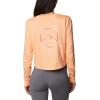 Columbia Women’s Standard North Cascades Long Sleeve Cropped Tee(Peach/Boundless Graphic)
