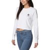 Columbia Women’s Standard North Cascades Long Sleeve Cropped Tee(White/Csc Stacked Mini Graphic)