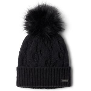 Columbia Womens Boundless Days Cable Knit Pom Beanie(Black)