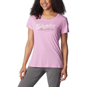 Columbia Womens Daisy Days Short Sleeve Graphic Tee(Cosmos Heather/Simply Scripted)