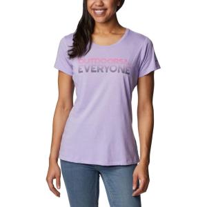 Columbia Womens Daisy Days Short Sleeve Graphic Tee(Frosted Purple Heather/Be Outdoors Graphic)