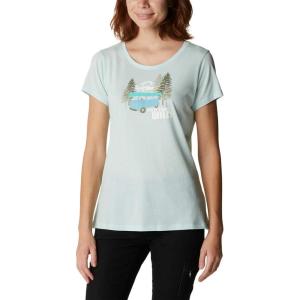 Columbia Womens Daisy Days Short Sleeve Graphic Tee(Icy Morn Heather/Van Life)
