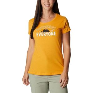 Columbia Womens Daisy Days Short Sleeve Graphic Tee(Mango Heather/Seek Outdoors)