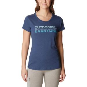 Columbia Womens Daisy Days Short Sleeve Graphic Tee(Nocturnal Heather/Be Outdoors Graphic)
