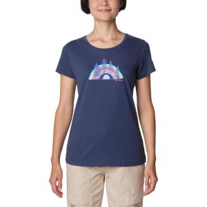 Columbia Womens Daisy Days Short Sleeve Graphic Tee(Nocturnal Heather/Happier Outdoors)