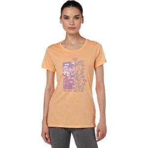Columbia Womens Daisy Days Short Sleeve Graphic Tee(Peach Heather/Find Your Wild Graphic)