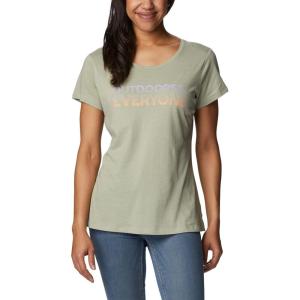 Columbia Womens Daisy Days Short Sleeve Graphic Tee(Safari Heather/Be Outdoors Graphic)