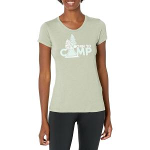 Columbia Womens Daisy Days Short Sleeve Graphic Tee(Safari Heather/Born to Camp)
