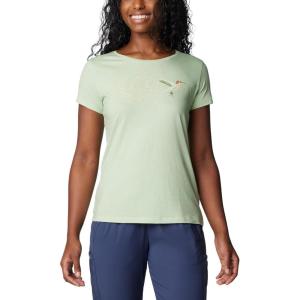 Columbia Womens Daisy Days Short Sleeve Graphic Tee(Sage Leaf Heather/Fancy Flyer)
