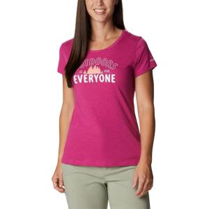 Columbia Womens Daisy Days Short Sleeve Graphic Tee(Wild Fuchsia Heather/Seek Outdoors)