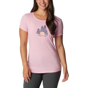 Columbia Womens Daisy Days Short Sleeve Graphic Tee(Wild Rose Heather/Best Site Graphic)