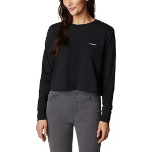 Columbia Women’s Standard North Cascades Long Sleeve Cropped Tee(Black/Boundless Graphic)