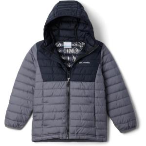 Columbia boys Powder Lite II Hooded Jacket(City Grey/Black)