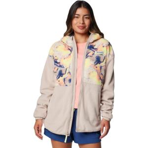 Columbia womens Pfg Open Water Hooded Fleece(Crushed Clay/Spring Yellow Aura)