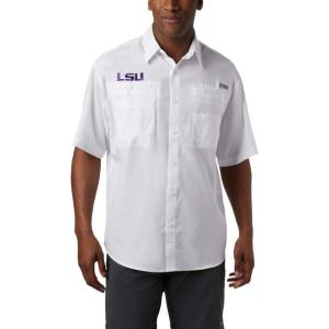 Columbia Men’s CLG Tamiami Short Sleeve Shirt(Lsu – White)