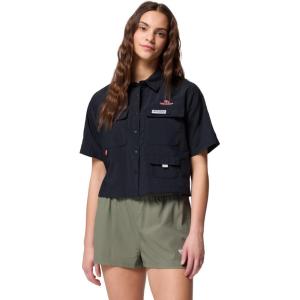 Columbia Womens Collegiate PFG Open Water Short Sleeve Shirt(Uga – Black)