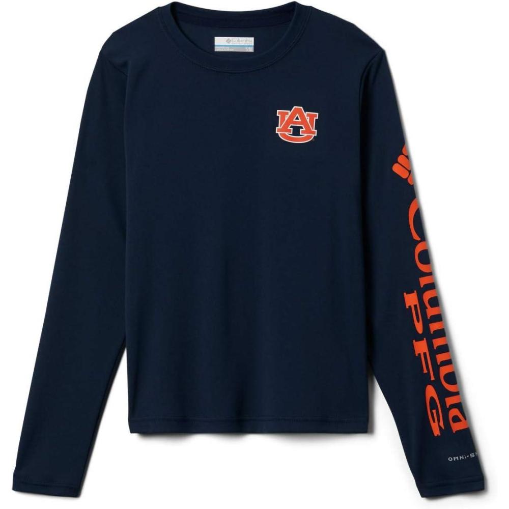 imageColumbia Youth Unisex Collegiate Terminal Tackle Long Sleeve ShirtOrange navy